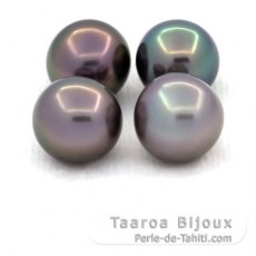Lote de 4 Perlas de Tahiti Semi-Redondas C de 10 a 10.4 mm