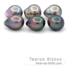 Lote de 6 Perlas de Tahiti Semi-Barrocas C de 9 a 9.4 mm