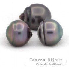 Lote de 3 Perlas de Tahiti Anilladas B de 11 a 11.3 mm