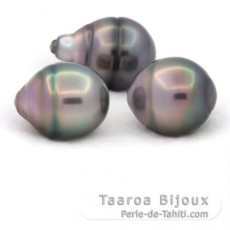 Lote de 3 Perlas de Tahiti Anilladas B de 11.5 a 11.9 mm