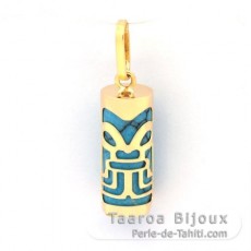 Colgante de Oro 18K y Turchese - 12 mm - Abundancia