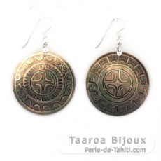 Aretes de Plata y nacarado de Tahiti