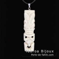 Colgante Tiki de Hueso y Plata