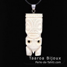 Colgante Tiki de Hueso y Plata