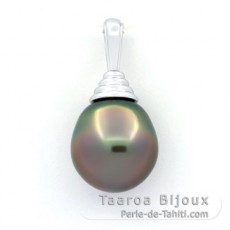 Colgante de Plata y 1 Perla de Tahiti Semi-Barroca B 11.4 mm