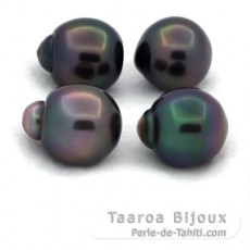 Lote de 4 Perlas de Tahiti Semi-Barrocas C de 11.7 a 11.9 mm