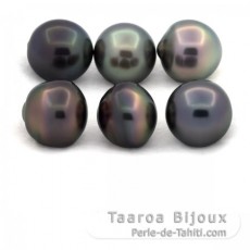 Lote de 6 Perlas de Tahiti Semi-Barrocas C de 11.6 a 11.8 mm