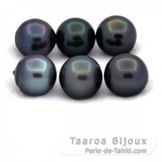 Lote de 6 Perlas de Tahiti Semi-Barrocas C de 12 a 12.4 mm