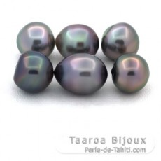 Lote de 6 Perlas de Tahiti Semi-Barrocas B de 10 a 10.3 mm