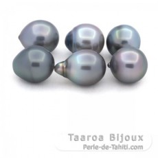 Lote de 6 Perlas de Tahiti Semi-Barrocas B de 11.1 a 11.4 mm