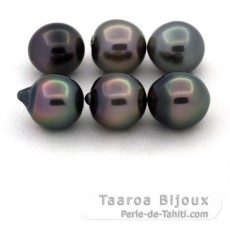 Lote de 6 Perlas de Tahiti Semi-Barrocas B de 10 a 10.4 mm