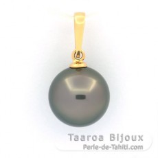 Colgante de Oro 18Kl y 1 Perla de Tahiti Redonda A 11.7 mm