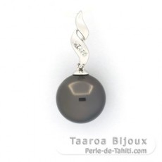 Colgante de Plata y 1 Perla de Tahiti Redonda C 11.5 mm