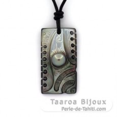 Pendiente en nacarado y 1 Perla de Tahiti Semi-Barroca C 7.9 mm