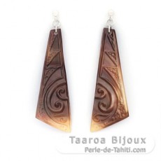 Aretes de Plata y nacarado de Tahiti