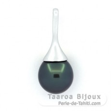 Colgante de Plata y 1 Perla de Tahiti Semi-Barroca B/C 11.7 mm