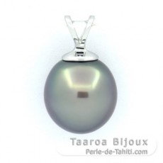 Colgante de Plata y 1 Perla de Tahiti Semi-Barroca C 10.3 mm