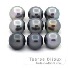 Lote de 9 Perlas de Tahiti Redondas C de 10.6 a 10.9 mm