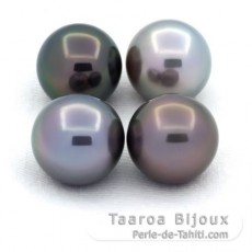 Lote de 4 Perlas de Tahiti Redondas C de 11.1 a 11.3 mm