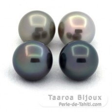 Lote de 4 Perlas de Tahiti Redondas C de 10.6 a 10.9 mm