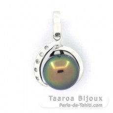 Colgante de Plata y 1 Perla de Tahiti Semi-Barroca B 9.5 mm