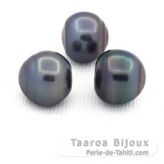Lote de 3 Perlas de Tahiti Anilladas D de 13.6 a 13.8 mm