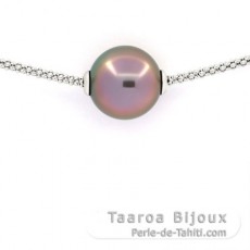 Collar de Plata y 1 Perla de Tahiti Redonda B 12.6 mm