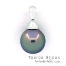 Colgante de Plata y 1 Perla de Tahiti Semi-Barroca A/B 9.4 mm