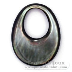 Forma ovalada en Nacarado de Tahiti - 45 x 35 mm