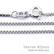 Cadena de Plata Rodio - Longitud = 45 cm / Dimetro = 0.8 mm