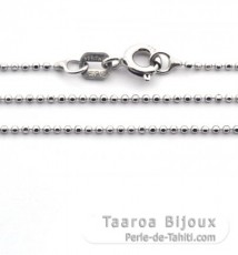 Cadena de Plata Rodio - Longitud = 50 cm / Dimetro = 1 mm