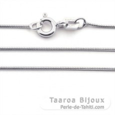 Cadena de Plata Rodio - Longitud = 45 cm / Dimetro = 0.7 mm