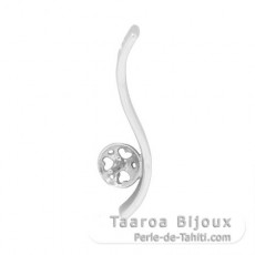 Colgante de Plata Rodiada para 1 Perla de 2 a 9 mm