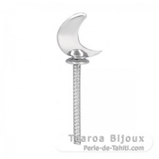 Colgante de Plata Rodiada para 1 Perla de 8 a 14 mm