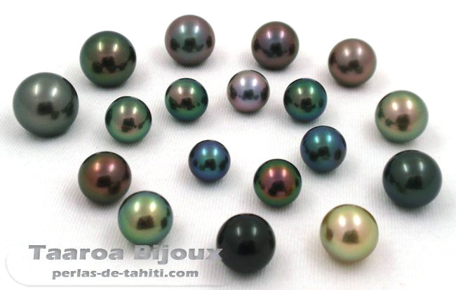 Lindo lote de perlas de Tahití - Taaroa Bijoux